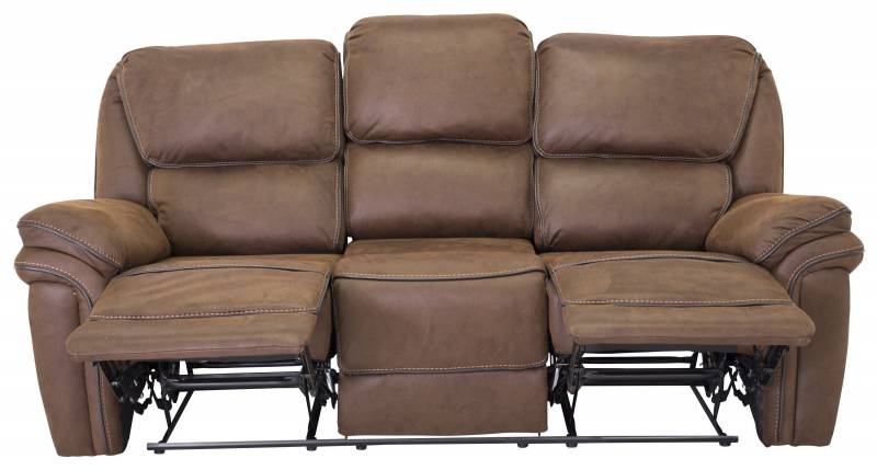 Saranda sofa 3-personers med recliner mikrofiber brun