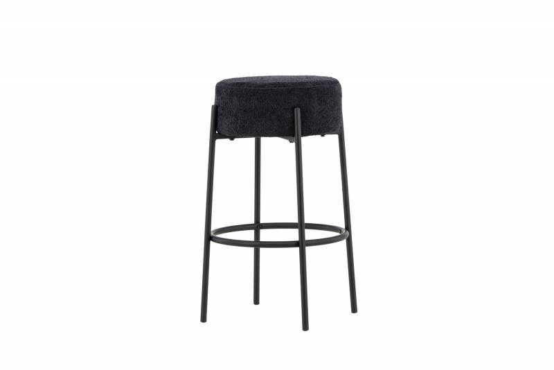 Tucson barstol 70 cm i sort boucl&eacute; med st&aring;lben