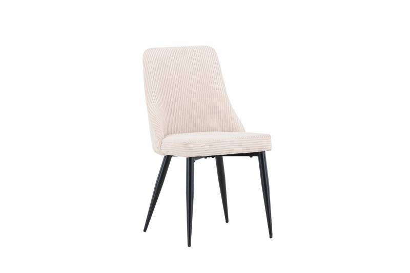 Leone spisebordsstol beige med st&aring;lben