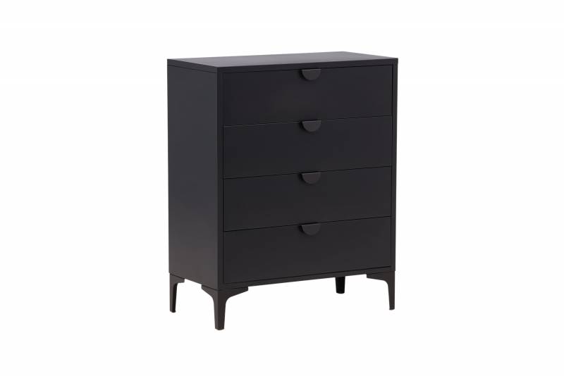 Piring kommode med 4 skuffer 78x98cm sort st&aring;l