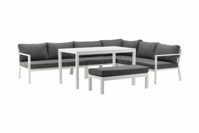 Ramos lounges&aelig;t med hj&oslash;rnesofa 294x80x66cm og bord hivd