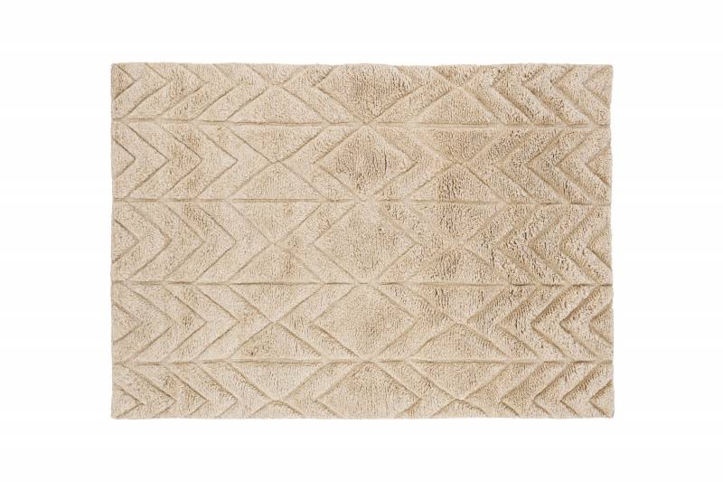 Zoe rektangul&aelig;rt uldt&aelig;ppe 230x160 cm beige