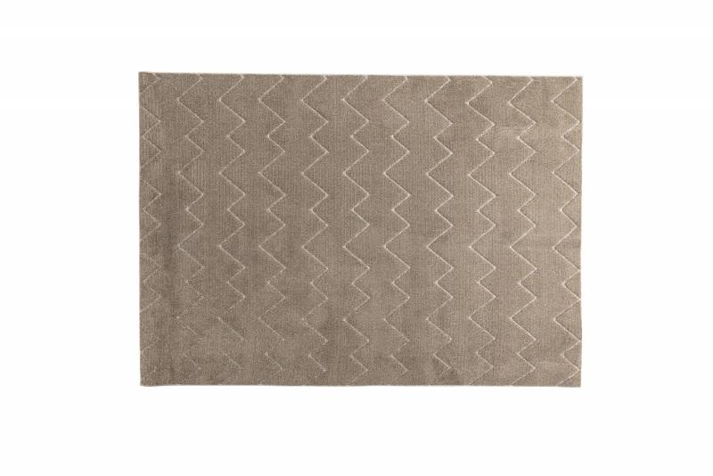 Fia t&aelig;ppe med zigzag-m&oslash;nste 290x200 cm brun