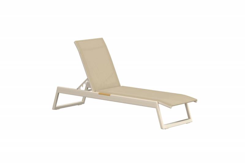 Mexico solseng i aluminium og teak med beige stof