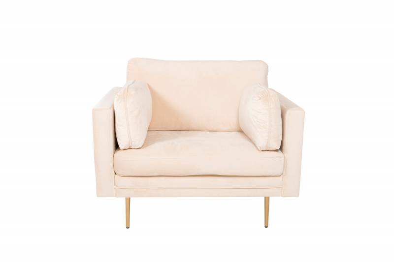 Boom l&aelig;nestol 110 cm i velour beige