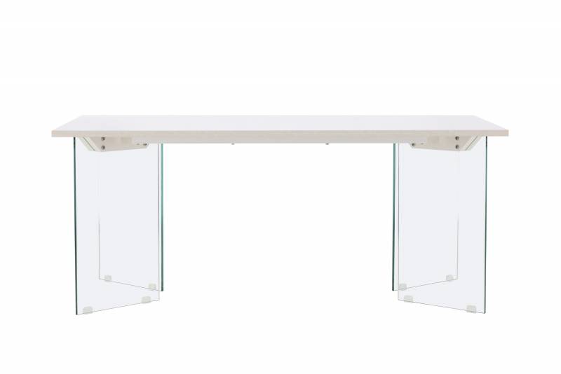 Ester spisebord 180x90cm i MDF med glasben gr&aring;