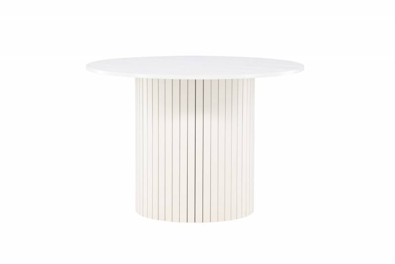 H&auml;r&ouml;n rundt spisebord &Oslash;110cm MDF og st&aring;l hvid