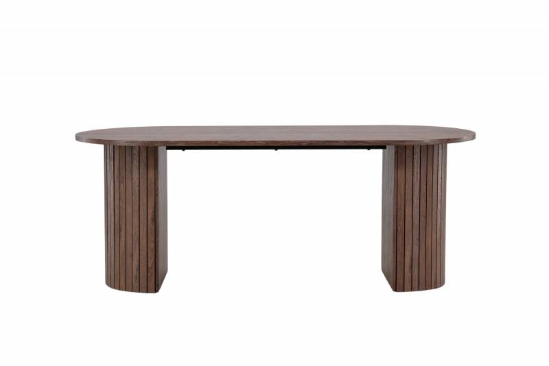 H&auml;r&ouml;n ovalt spisebord 200x90cm MDF brun
