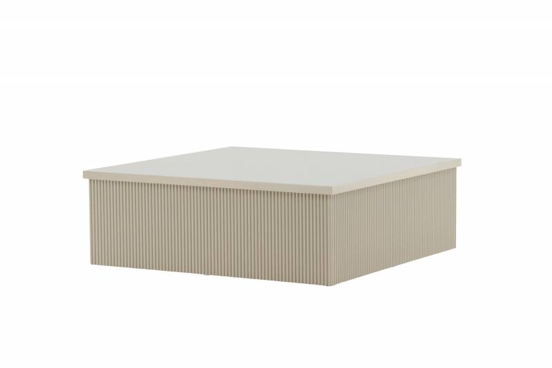 Lenox sofabord 90x90 cm MDF med ribbet design beige
