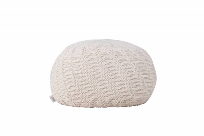 Ted rund puff &Oslash;45cm r&aring;hvid